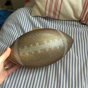 Gold football clutch purse